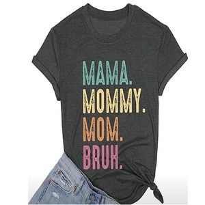 NWT Mama Mommy Mom Bruh gray multicolor t-shirt new S•L• blogger favorite